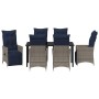 Conjunto de Comedor de Jardín 7 pcs Gris ratán sintético