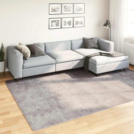 Alfombra lavable antideslizante gris 190x300 cm
