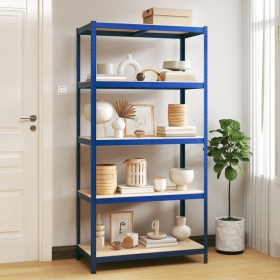 5-stöckiges Aufbewahrungsregal aus blauem Sperrholzstahl von vidaXL, Industrieregale - Ref: Foro24-152884, Preis: 82,73 €, Ra...