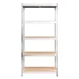 Estantería almacenaje 5 niveles contrachapada y acero plata by vidaXL, Industrial shelving - Ref: Foro24-152882, Price: 63,89...