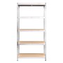 Estantería almacenaje 5 niveles contrachapada y acero plata by vidaXL, Industrial shelving - Ref: Foro24-152882, Price: 58,15...