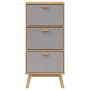 Zapatero OLDEN madera maciza de pino gris y marrón 55x35x120 cm