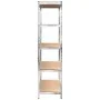 Estantería almacenaje 5 niveles contrachapada y acero plata by vidaXL, Industrial shelving - Ref: Foro24-152882, Price: 63,89...