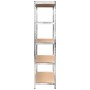 Estantería almacenaje 5 niveles contrachapada y acero plata by vidaXL, Industrial shelving - Ref: Foro24-152882, Price: 58,15...