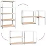 Estantería almacenaje 5 niveles contrachapada y acero plata by vidaXL, Industrial shelving - Ref: Foro24-152882, Price: 63,89...