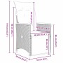 Conjunto de Comedor de Jardín con cojín 5 pcs Gris Poliratán