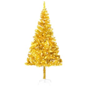 Árbol de Navidad artificial con LED y soporte PET dorado 240 cm