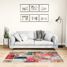 Alfombra lavable patchwork antideslizante multicolor 80x150 cm
