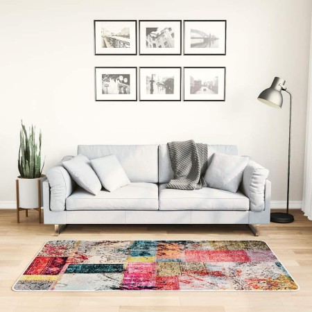 Alfombra lavable patchwork antideslizante multicolor 80x150 cm