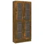 Vitrine aus geräuchertem Eichensperrholz, 82,5 x 30,5 x 185,5 cm von vidaXL, Bücherregale und Regale - Ref: Foro24-815621, Pr...