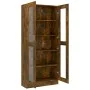Vitrine aus geräuchertem Eichensperrholz, 82,5 x 30,5 x 185,5 cm von vidaXL, Bücherregale und Regale - Ref: Foro24-815621, Pr...