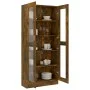 Vitrine aus geräuchertem Eichensperrholz, 82,5 x 30,5 x 185,5 cm von vidaXL, Bücherregale und Regale - Ref: Foro24-815621, Pr...