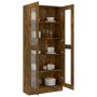 Vitrine aus geräuchertem Eichensperrholz, 82,5 x 30,5 x 185,5 cm von vidaXL, Bücherregale und Regale - Ref: Foro24-815621, Pr...