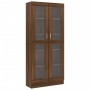 Vitrine aus braunem Eichensperrholz, 82,5 x 30,5 x 185,5 cm von vidaXL, Bücherregale und Regale - Ref: Foro24-815623, Preis: ...