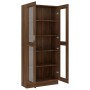 Vitrine aus braunem Eichensperrholz, 82,5 x 30,5 x 185,5 cm von vidaXL, Bücherregale und Regale - Ref: Foro24-815623, Preis: ...