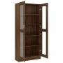 Vitrine aus braunem Eichensperrholz, 82,5 x 30,5 x 185,5 cm von vidaXL, Bücherregale und Regale - Ref: Foro24-815623, Preis: ...