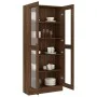 Vitrine aus braunem Eichensperrholz, 82,5 x 30,5 x 185,5 cm von vidaXL, Bücherregale und Regale - Ref: Foro24-815623, Preis: ...