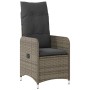 Conjunto de Comedor de Jardín con cojín 5 pcs Gris Poliratán