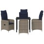 Conjunto de Comedor de Jardín con cojín 5 pcs Negro Poliratán