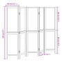 Biombo separador de 5 paneles madera paulownia marrón oscuro