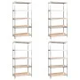 Shelving 5 levels 4 units steel plywood silver by vidaXL, Industrial shelving - Ref: Foro24-3154211, Price: 232,95 €, Discoun...