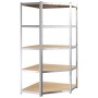 5-stöckiges 5-stöckiges Regal Stahl Sperrholz silber von vidaXL, Industrieregale - Ref: Foro24-3154221, Preis: 303,65 €, Raba...