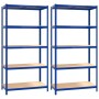 5-stöckiges 2-teiliges Regal aus Stahl und blauem Sperrholz von vidaXL, Industrieregale - Ref: Foro24-3154212, Preis: 154,90 ...