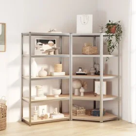 Shelving 5 levels 2 units steel plywood silver by vidaXL, Industrial shelving - Ref: Foro24-3154218, Price: 148,91 €, Discoun...