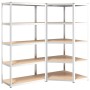 Shelving 5 levels 2 units steel plywood silver by vidaXL, Industrial shelving - Ref: Foro24-3154218, Price: 144,86 €, Discoun...