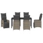 Conjunto de Comedor de Jardín con cojín 7 pcs Gris Poliratán