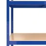 Shelving 5 levels 3 units steel and blue plywood by vidaXL, Industrial shelving - Ref: Foro24-3154213, Price: 220,45 €, Disco...