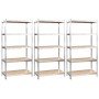 Regal 5 Ebenen 3 Stück Sperrholz silber von vidaXL, Industrieregale - Ref: Foro24-3154210, Preis: 161,55 €, Rabatt: %
