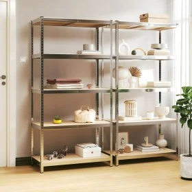 Shelving 5 levels 2 units steel plywood silver by vidaXL, Industrial shelving - Ref: Foro24-3154209, Price: 118,86 €, Discoun...