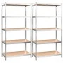 Shelving 5 levels 2 units steel plywood silver by vidaXL, Industrial shelving - Ref: Foro24-3154209, Price: 117,87 €, Discoun...