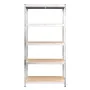 Estantería 5 niveles 3 uds acero madera contrachapada plateado de vidaXL, Estanterías industriales - Ref: Foro24-3154219, Pre...