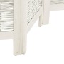 Biombo separador de 6 paneles madera maciza Paulownia blanco