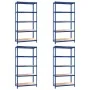 Regal 5 Ebenen, 4 Einheiten, Stahl und blaues Sperrholz von vidaXL, Industrieregale - Ref: Foro24-3154214, Preis: 297,94 €, R...