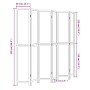 Biombo separador de 6 paneles madera maciza Paulownia blanco