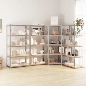 Regal 5 Ebenen 4 Einheiten Stahlsperrholz silber von vidaXL, Industrieregale - Ref: Foro24-3154220, Preis: 266,07 €, Rabatt: %