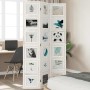 Biombo separador de 3 paneles madera maciza Paulownia blanco