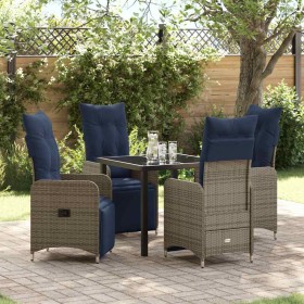 Conjunto de Comedor de Jardín 5 pcs Gris ratán sintético
