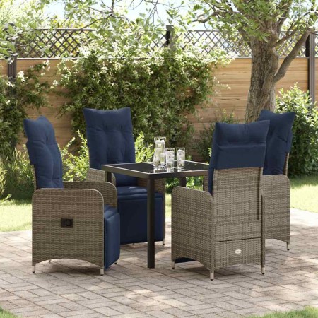 Conjunto de Comedor de Jardín 5 pcs Gris ratán sintético