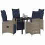 Conjunto de Comedor de Jardín 5 pcs Gris ratán sintético
