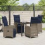 Conjunto de Comedor de Jardín 5 pcs Gris ratán sintético