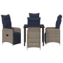 Conjunto de Comedor de Jardín 5 pcs Gris ratán sintético