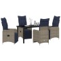 Conjunto de Comedor de Jardín 5 pcs Gris ratán sintético