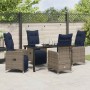 Conjunto de Comedor de Jardín 5 pcs Gris ratán sintético