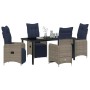 Conjunto de Comedor de Jardín 5 pcs Gris ratán sintético