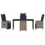 Conjunto de Comedor de Jardín 5 pcs Gris ratán sintético