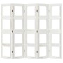 Biombo separador de 5 paneles madera maciza Paulownia blanco
